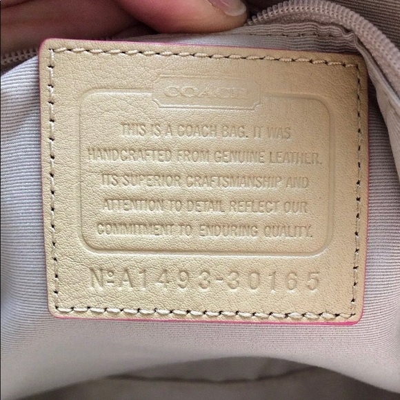 COACH Bleecker Preston Handbag Leather Camel/Pink - Picture 7 of 8